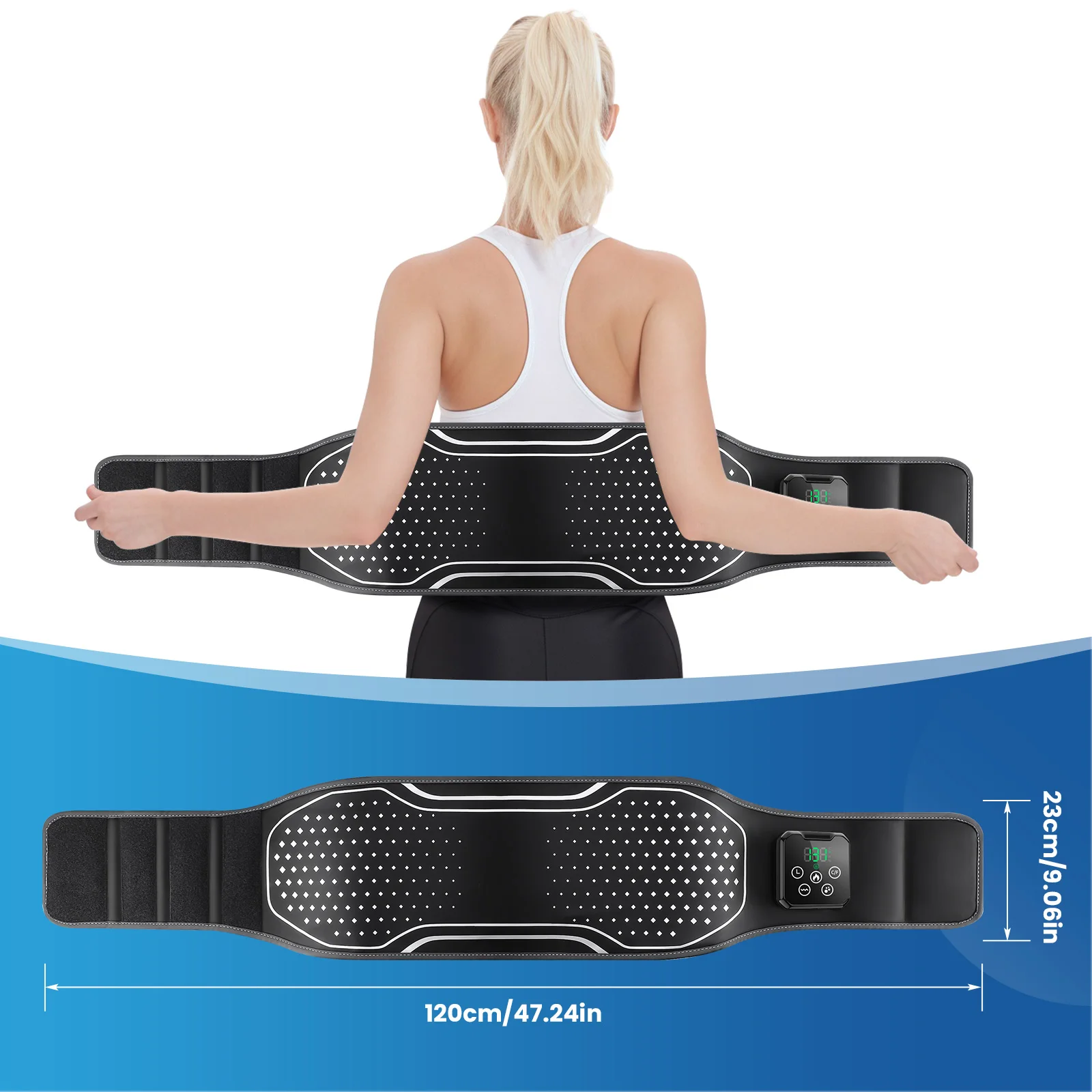 3 Modes Waist Massage Belt Air Compression Heating Vibration Electric Back Waist Massager Pad Fatigue Relief  Hot Compress Brace