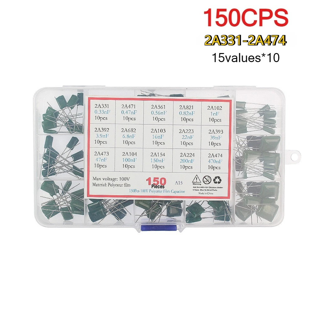 10 pz/100 pz PILKOR 305VAC 474 UF 470 nk305v 0.47 K 474x2 passo condensatore di sicurezza 10% mm  502