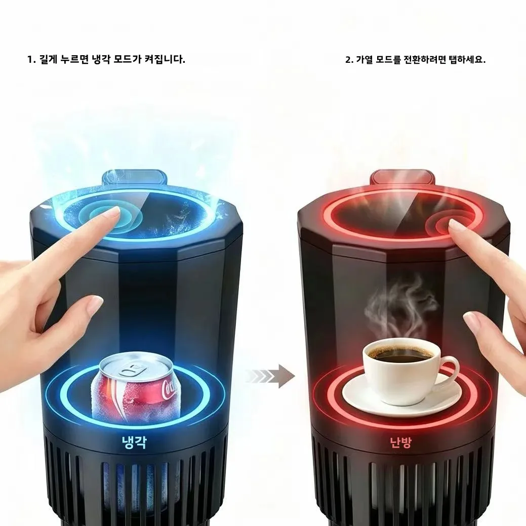 12V/24V 차량용 2 in 1 온냉 컵홀더, 빠른 냉각 및 가열 음료 머그컵 워머, 휴대용 차량 미니 냉장고, 음료 쿨러
