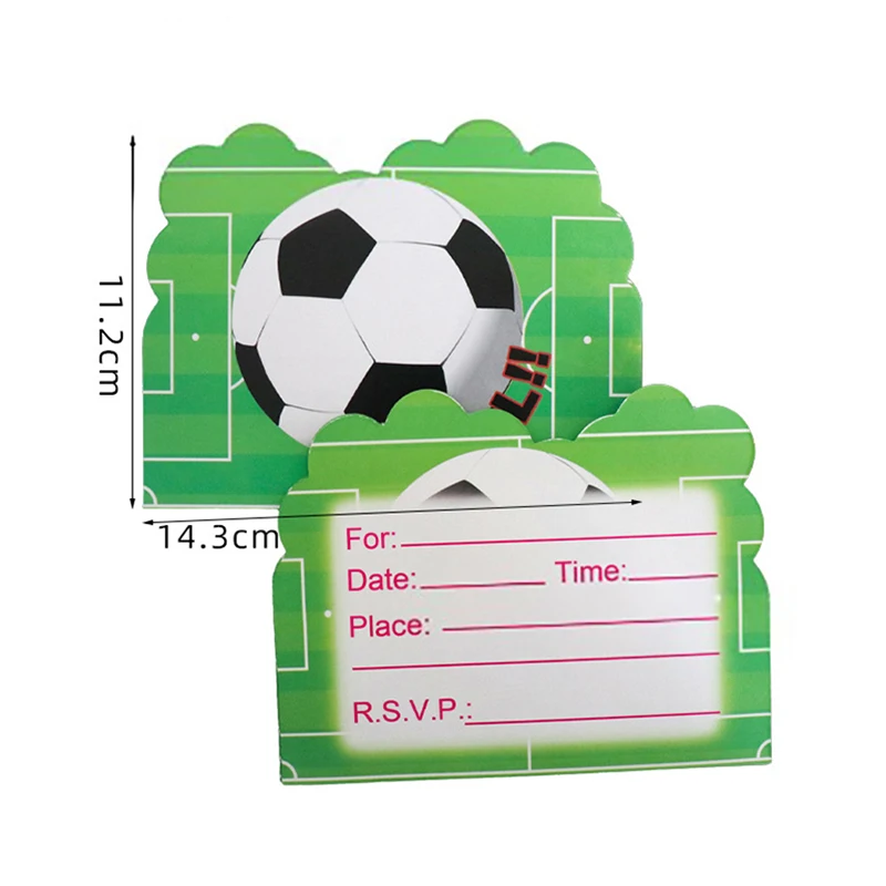 10pcs Green Football Invitation Card Event Party Wedding Greeting Card Boy Birthday Party Paper Thank You Accessories greeting cards thank you cards wedding invitations
