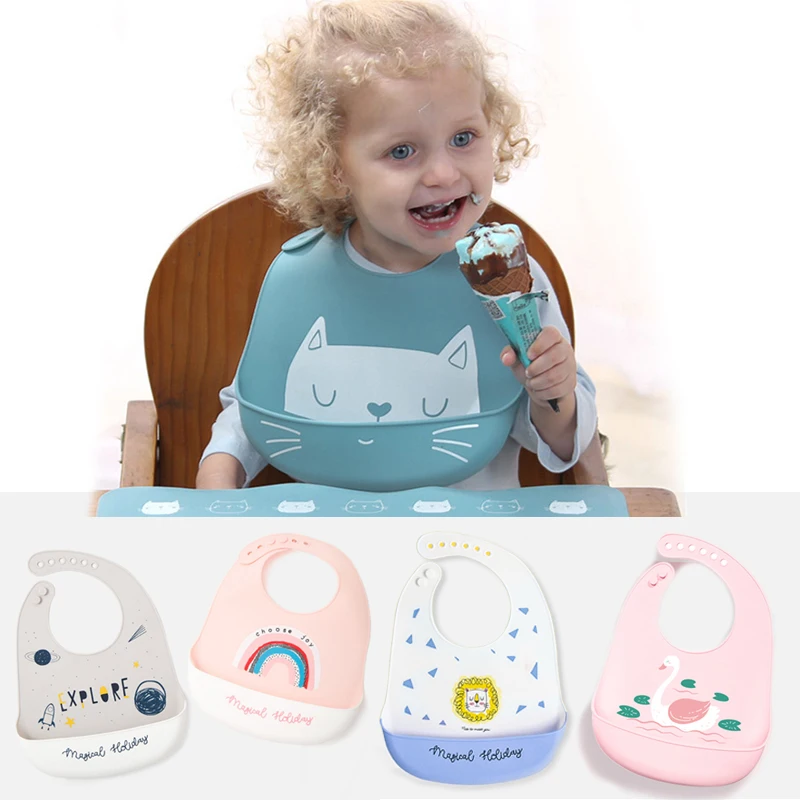 VINGVO Bavoirs Pour Bébé Réglables Bavoir En Silicone Pour Enfants