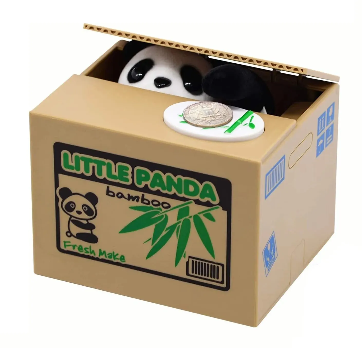 Electronic Piggy Bank Deposit Saving Money Box Automated Panda Coin Bank Creative Dog Saving Pot For Children Christmas Gifts