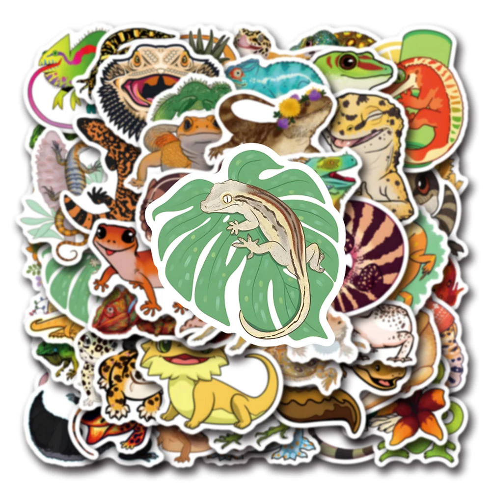 Cartoon Stickers Decorative Stickers Animal Stickers Graffiti Stickers 10/30/50/110PCS Cool Lizard Reptiles Funny Kids DIY Laptop Luggage Phone Fridge Suitcase