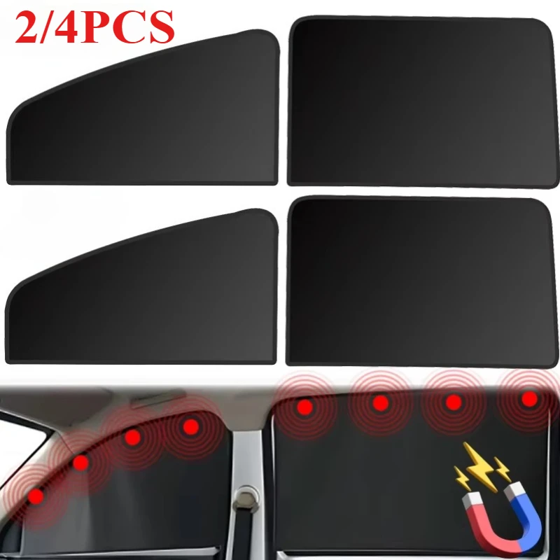 Magnetic Car Window Sunshade Cover Summer UV Protection Car Side Front Rear Window Mesh Curtain Protector Auto Accessories