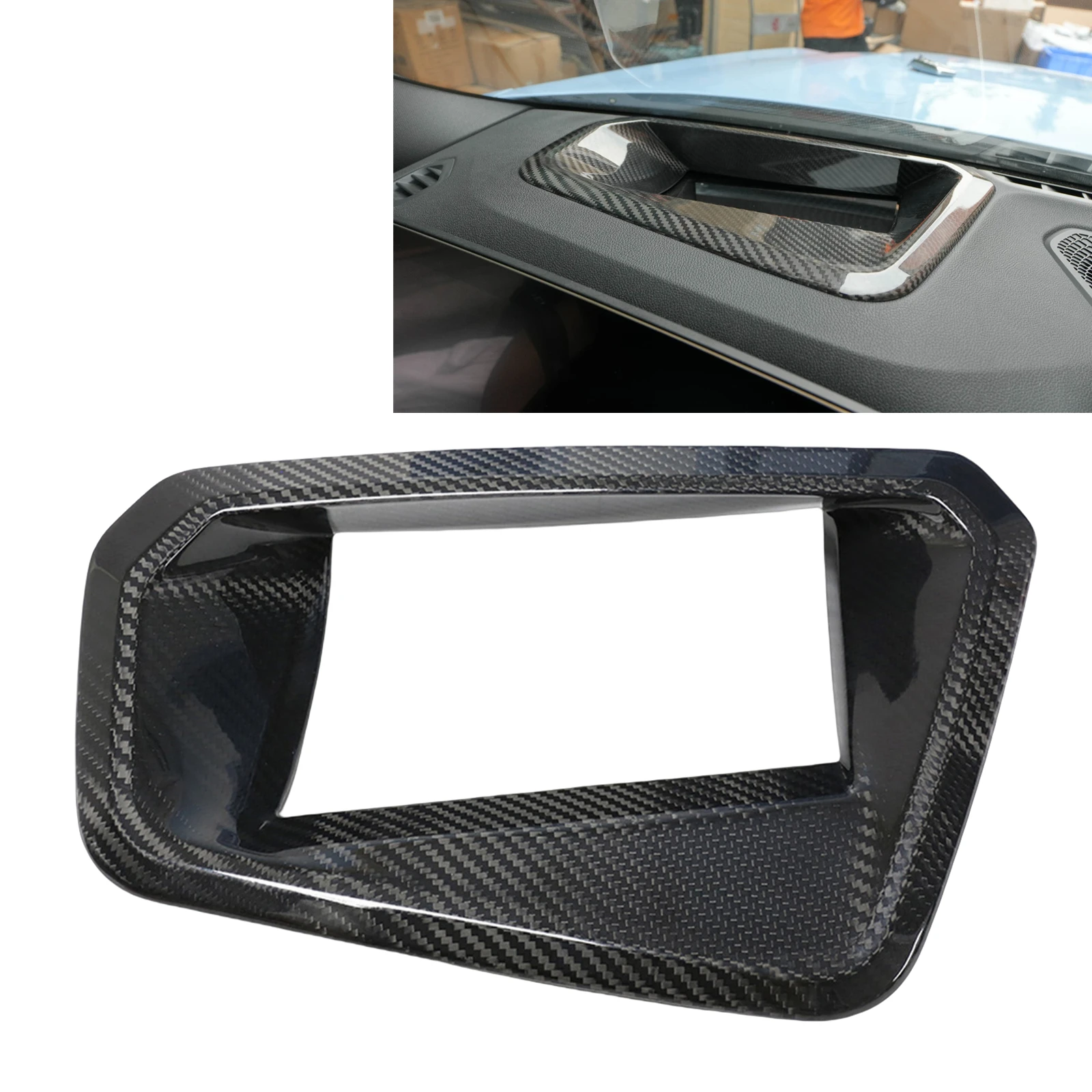 

For BMW G80 M3 G82 M4 G87 M2 2021-2015 Real Carbon Fiber Interior Head Up Display Cover Bezel Navigation Panel Frame Trim