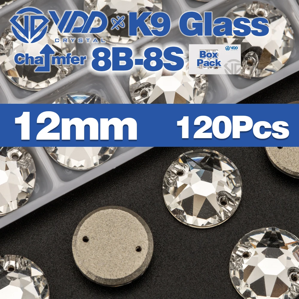 Vdd Großhandel hochwertige k9 Glas auf Strass Kristall Fase Box-verpackt Nähen klar Flatback Stein Kleidungs stück Dekoration nähen – Detail 10