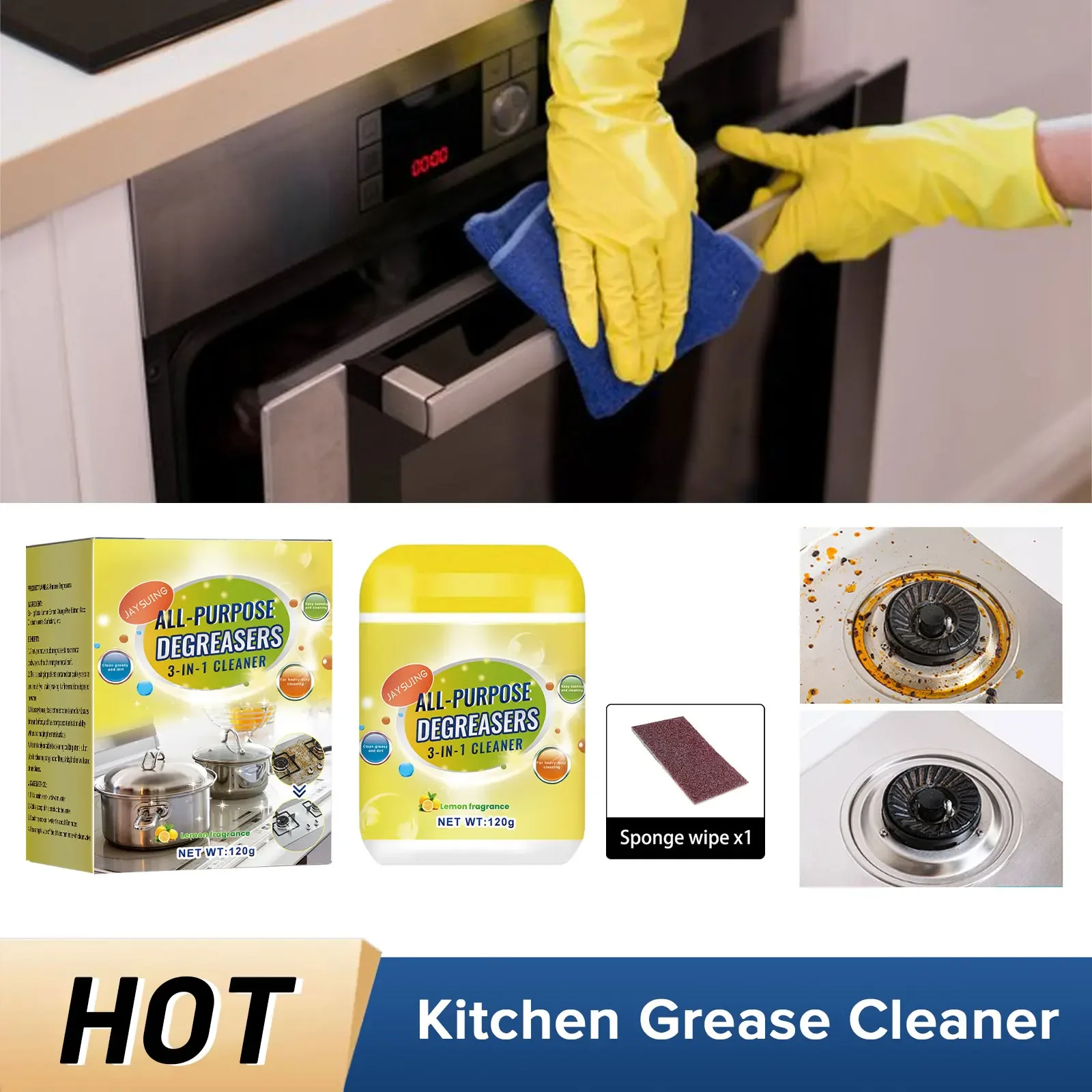 

Kitchen Grease Cleaner Heavy Oil Stain Remover All Purpose Cleaner Household Strong Degreasing Cleaning Bubble Agent for Kitchen