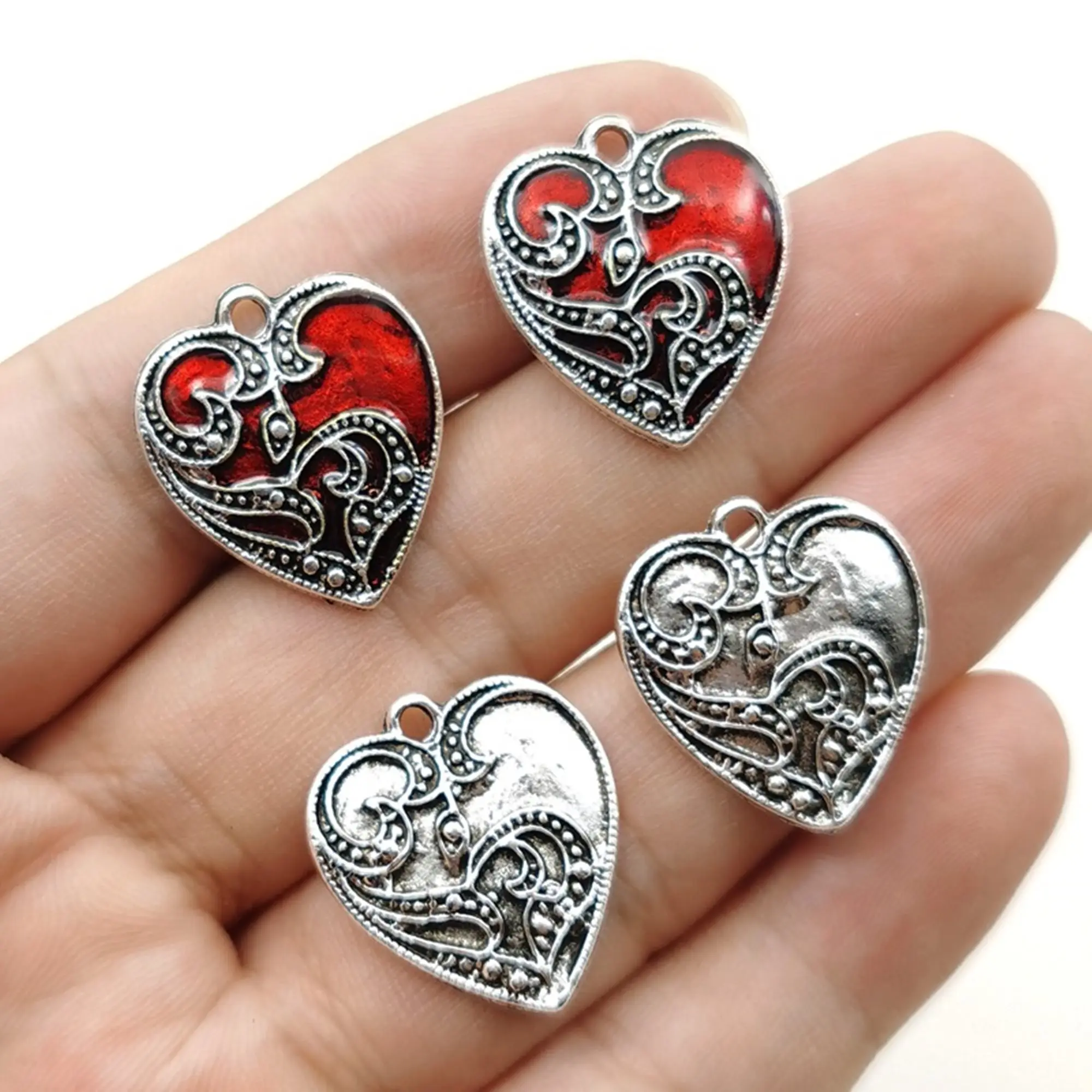 

10pcs/lot 20x23mm alloy dripping heart Heart Pendant DIY earrings necklace Making accessories accessories