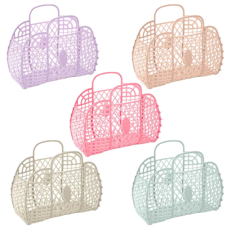 Mesh Household Women Bath Basket Storage Bins Bathroom Basket Clothes  Organizer