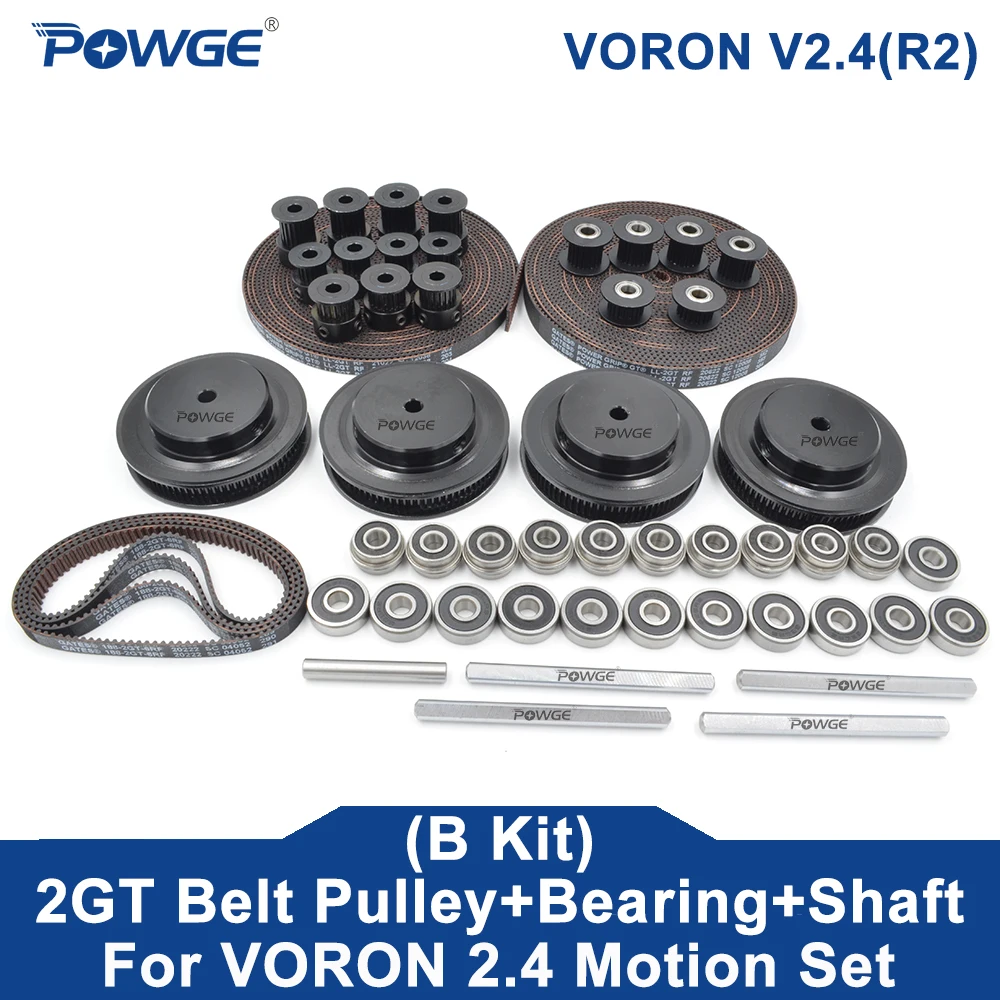 Prettyia Complete Kit GT2 Timing Belt Pulley for Voron V2.4 3D 