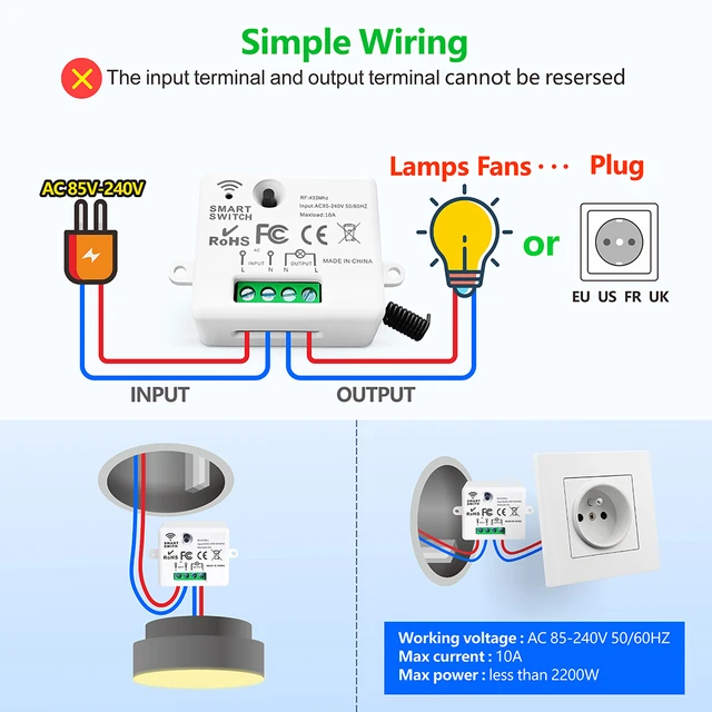 Wireless Control Electrical Outlet, Remote Light Switch [Smaller