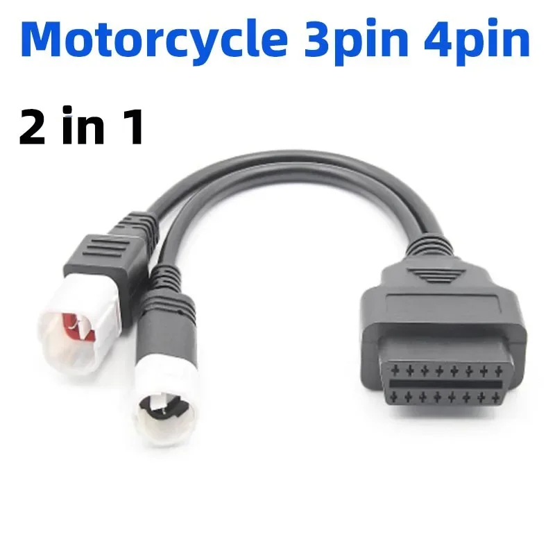 

1Pcs For Yamaha 3Pin + 4Pin 2 In 1 To OBD2 Motorcycle Scanner Cable Works Along With OBD Scanner