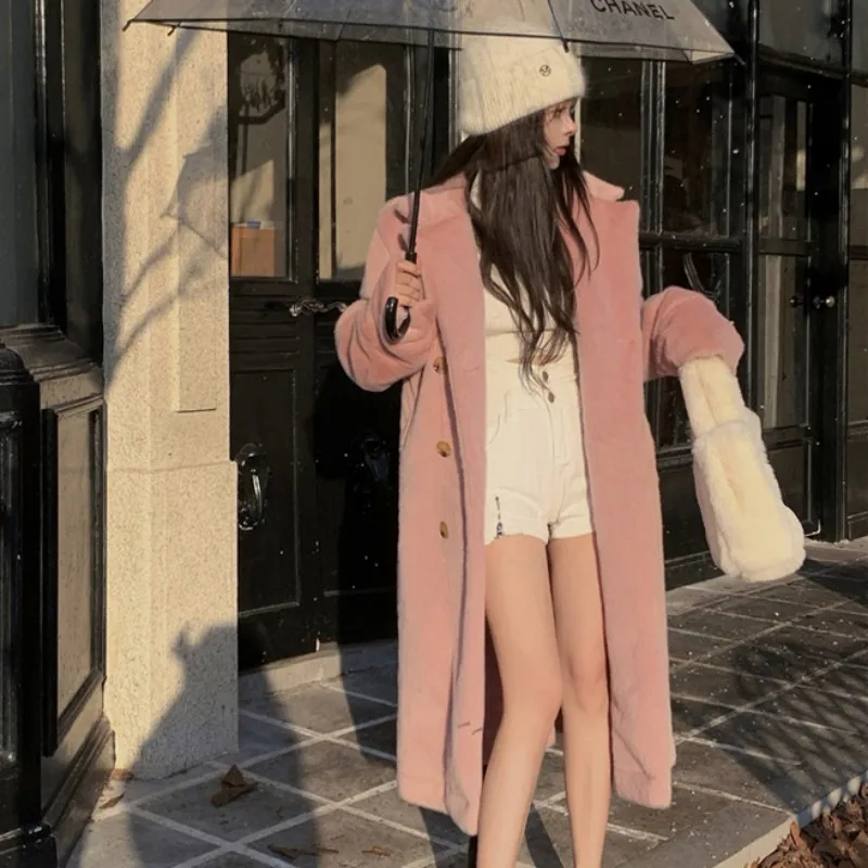

2022 Trench Coat Autumn And Winter Senior Loose Double Breasted Medium Long Woolen Warm Clothes For Women Free Shipping