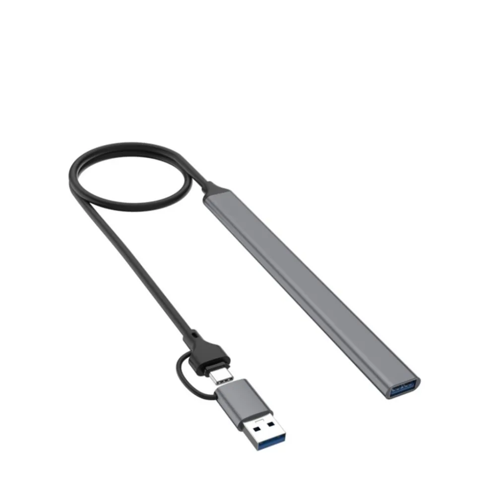 사용하기 쉬운 USB 3.0 C타입 도킹 스테이션, 7 포트, 4 포트, USB C타입 허브, 그레이 PVC, 투인원 도킹 스테이션, 컴퓨터 허브