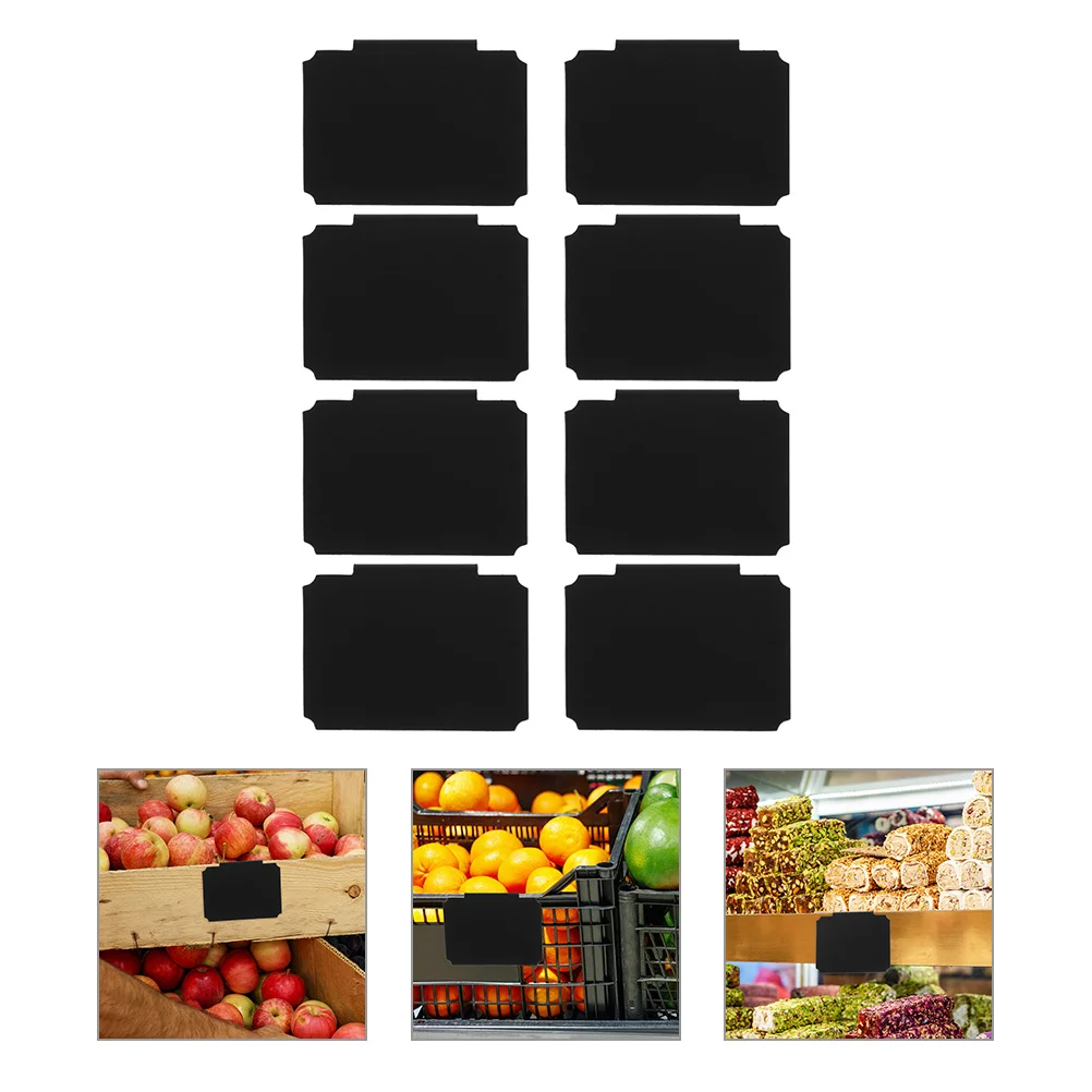 8 Pcs Label Holder Message Board Tags Basket Labels Clip on Food for Organizing Pp Pantry Cube Removable Clips Holders 8 pcs label holder message board clip on basket labels shopping re writable price storage crate pantry organization diy