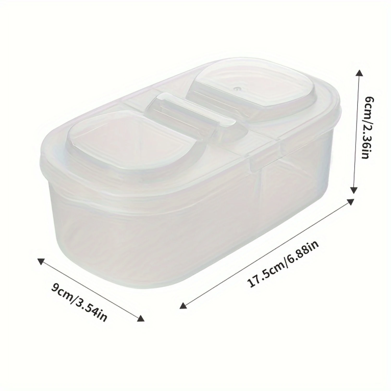 1pc Food Container, Multifunctional Leakproof Box, Portable 2 Grids Sealed Box For Spice, Snack, Fruit