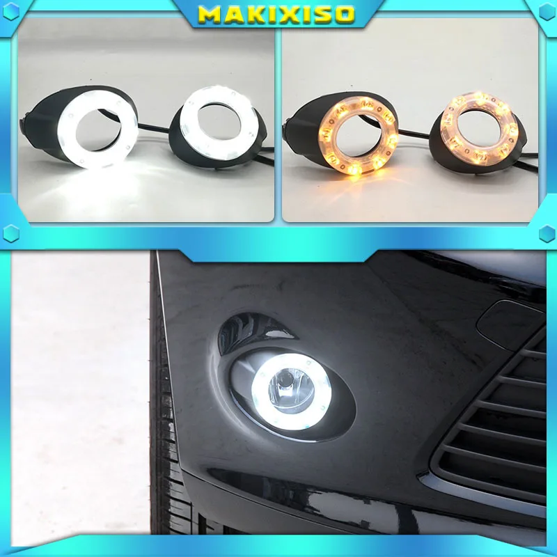 

For Ford Focus 3 MK3 2012~2015 Daytime Running Light for Focus DRL LED Fog Lamp Cover With Yellow Turning Signal Functions