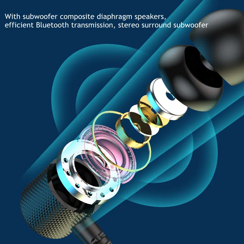 Magnetic Wireless Neckband Bluetooth Earphones TWS Sport Headphones With Mic 1200mAh Waterproof For Music Running Gym Headset