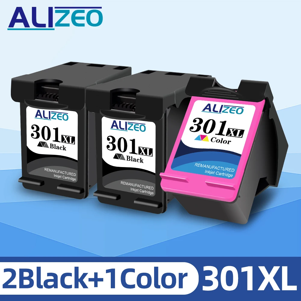 цена Alizeo Ink Cartridge 301XL  For HP 301 XL  Remanufactured Replacement  Deskjet 1000 1010 1011 1012 1050 1051 1055 1056 1050a