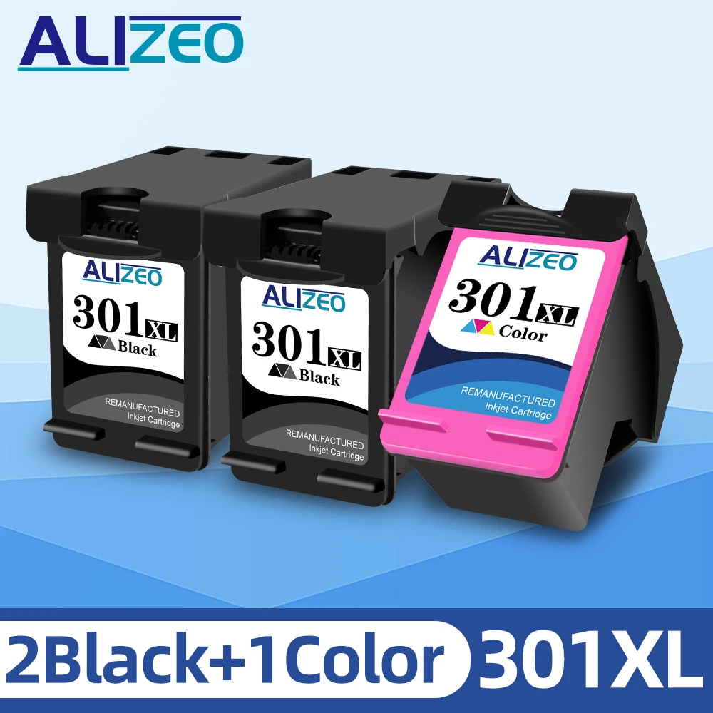 Alizeo – cartouche d'encre 301XL pour HP 301 XL de remplacement  reconditionné Deskjet 1000 1010 1011 1012 1050 1051 1055 1050a