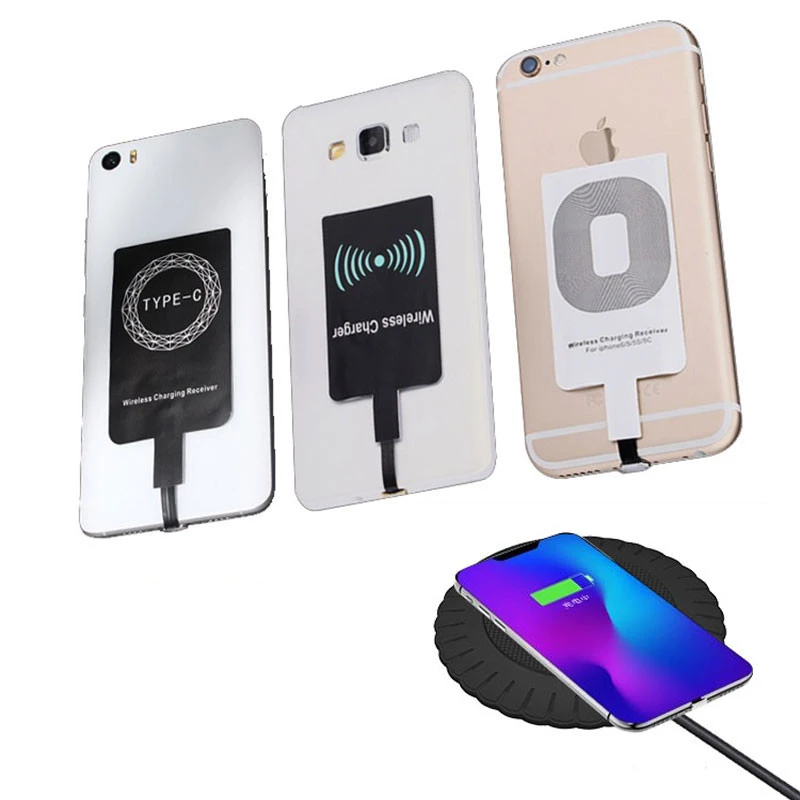 Qi Wireless Charger Receiver Support Type C  MicroUSB Fast Wireless Charging Adapter For iPhone5-7 Android phone Wireless Charge bluetooth charger