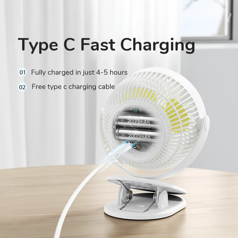 Jisulfe – Ventilateur De Cou Portable, Électrique, Rechargeable