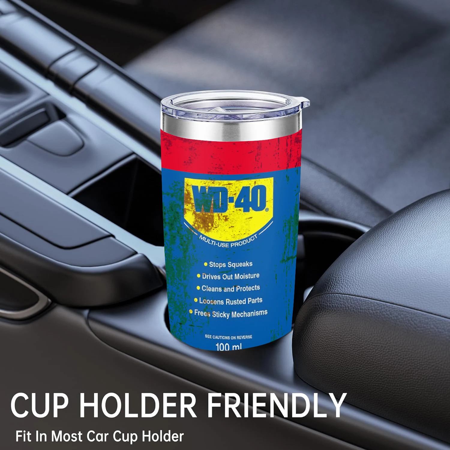 20Oz WD40 Stainless Steel Vacuum Insulated Tumbler Double Wall with Straw and Lid keep Cold Hot Drink Car Cup Distressed Design