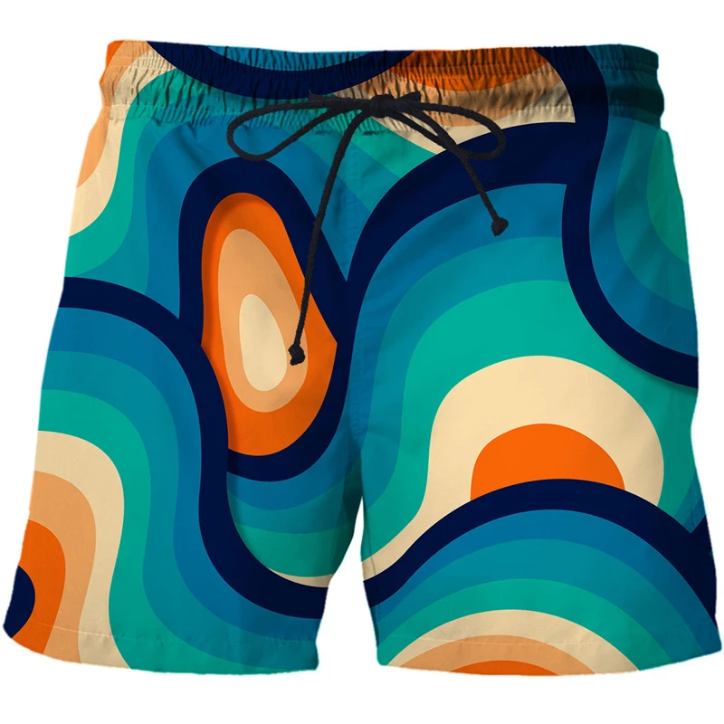 

2022 Summer Art Painting Casual Shorts Beach Swimming Trunks 3D Print Swimwear Men Surf Short Pants Ropa Hombre