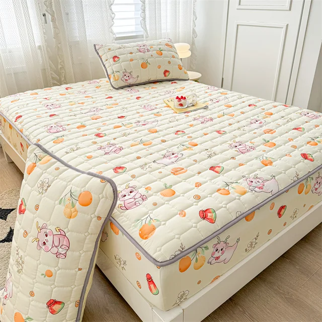 Adorable housse de matelas ajustée en coton lavé matelassé – Design de fille super mignon, hypoallergénique 4