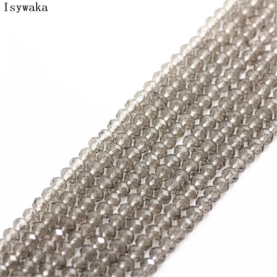 Ink Blue Faceted Crystal Glass Rondelle Beads for Jewelry Making - 170pcs, 2mm