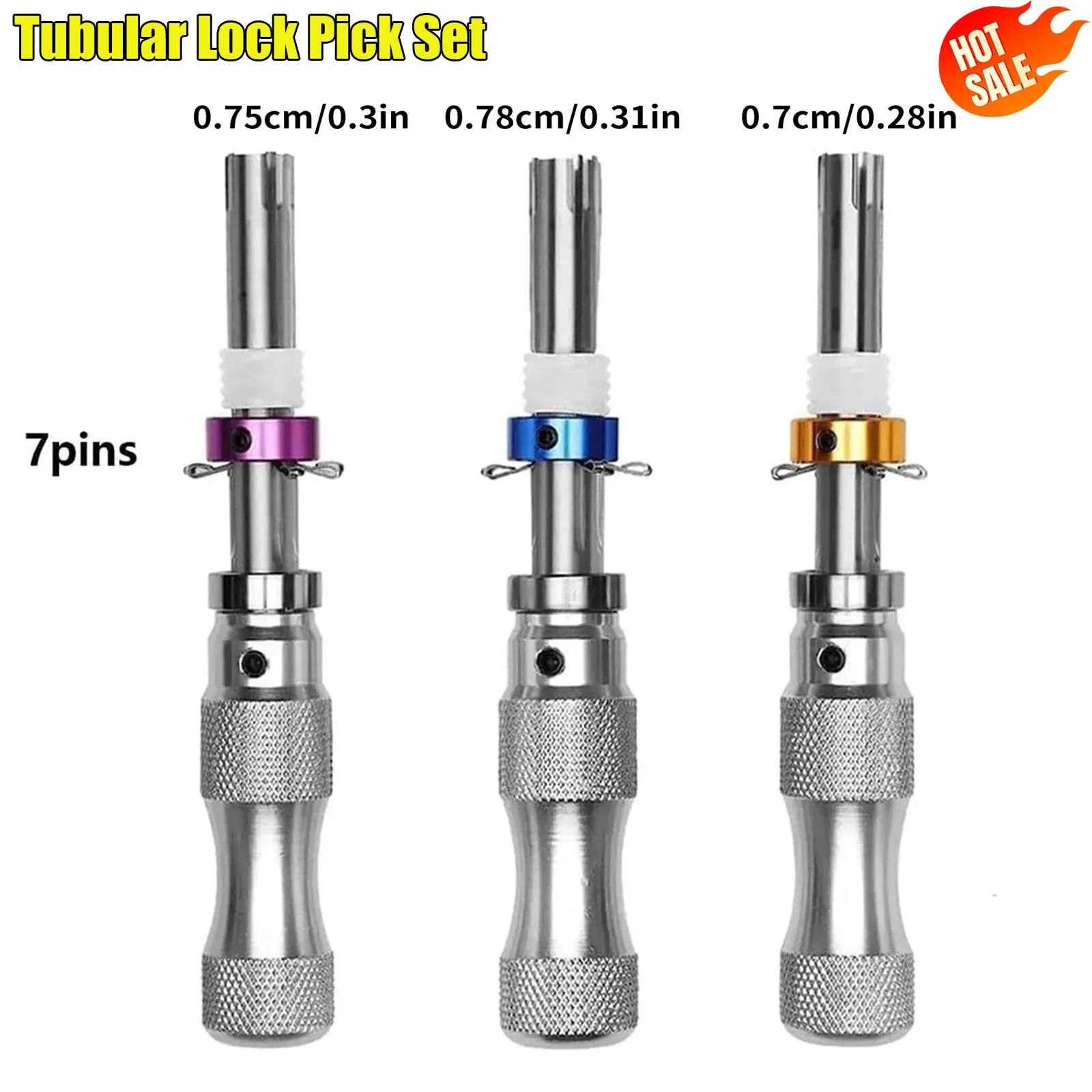 3pcs/set Tubular Lock Pick Set for Beginners and Pro Locksmiths ...