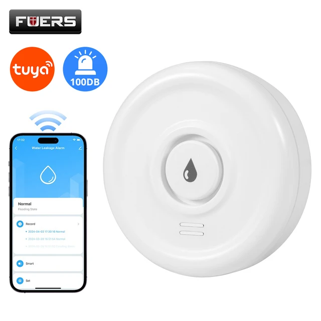 Fuers Water Leakage Detector Smart Home Alarm Tuya Smart Water level Sensor Home Alarm System Water Leak Security Alarm System 1