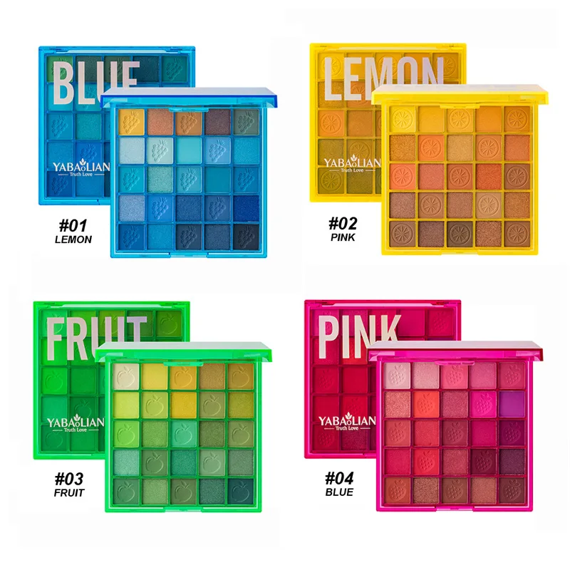 YABAOLIAN 25 Color Eyeshadow Tray Pearl Matte Ground Color Pomegranate Seed Crisp Rice Eyeshadow Student Waterproof Makeup 4