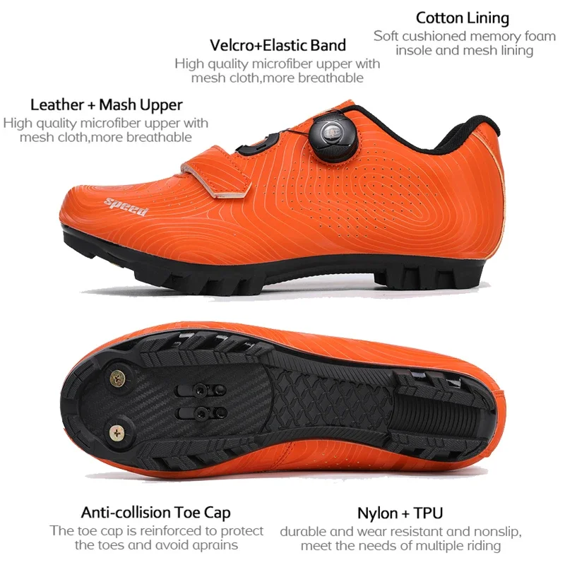 Women Flats Cleats Shoes Professional Men Mtb Cycling Shoes White Racing Self-Locking Speed Road SPD Bicycle Sneakers