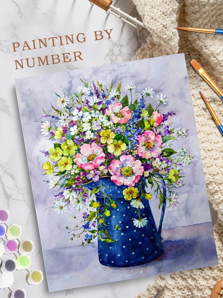 DIY Paintings By Numbers Kits Acrylic Paint By Numbers For Adults Flowers On Canvas Modern Wall Home Decoration Gfit painting by numbers kits painting by numbers