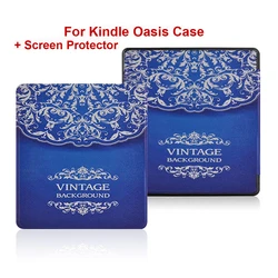 Premium PU Leather Book Cover with Screen Protector and Auto Sleep/Wake Function - Kindle oasis 7inch (Vintage)