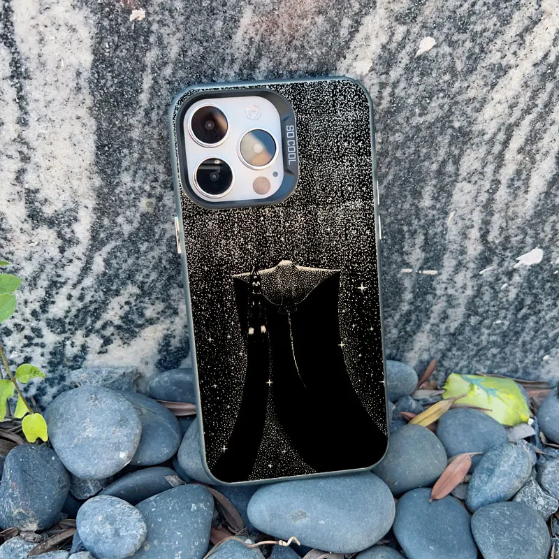 Marine Life Dotted Art Phone Case in Black Laser Finish