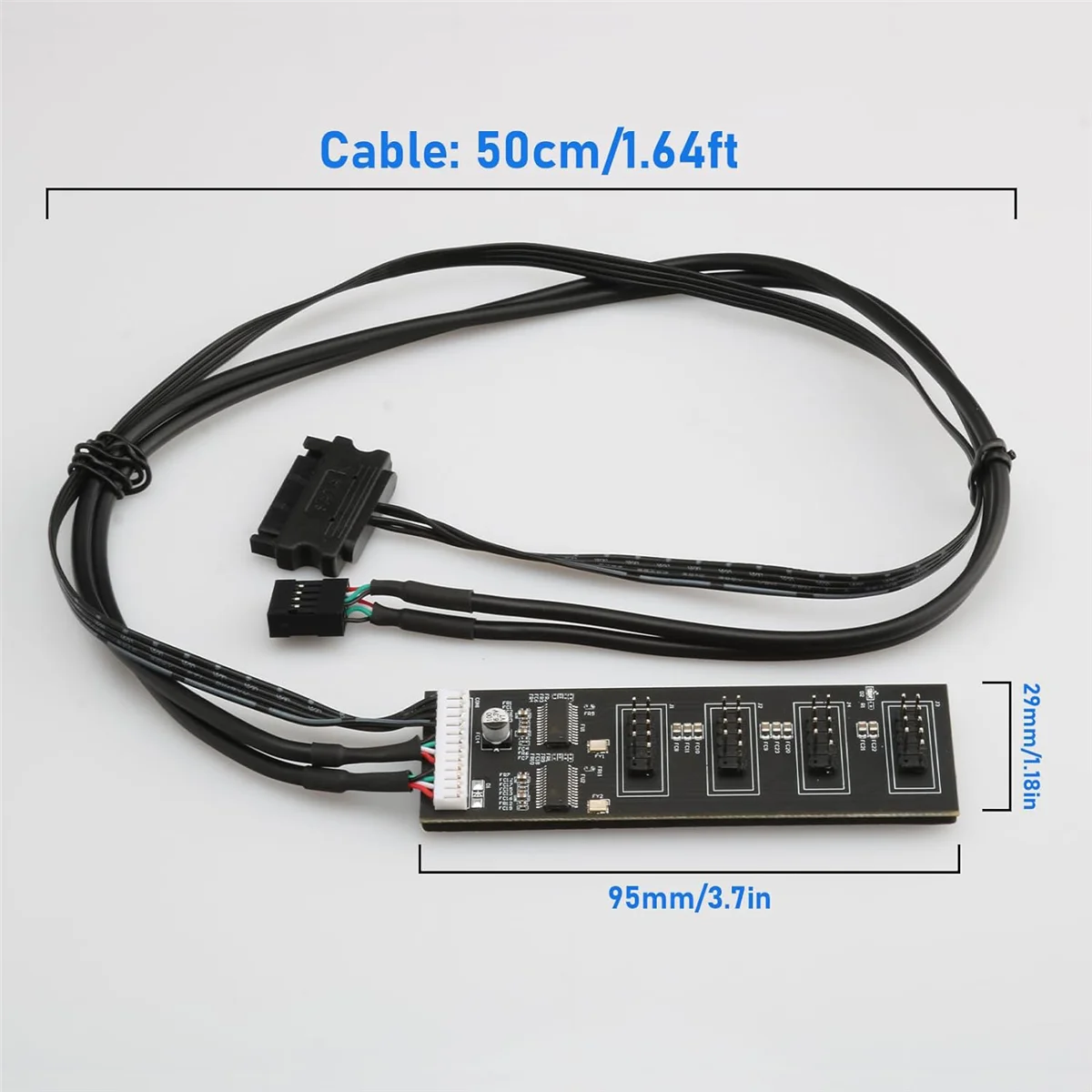 N153R 슈퍼 9핀 USB 헤더 스플리터(전원 케이블 포함), 내부 USB 허브 확장 마더보드용 USB 2.0 스플리터 커넥터