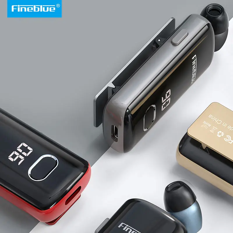 2023 Fineblue F580 비즈니스 이어폰, 칼라 클립 무선 이어버드, 블루투스 5.3 알림, 진동 헤드폰, 소음 제거