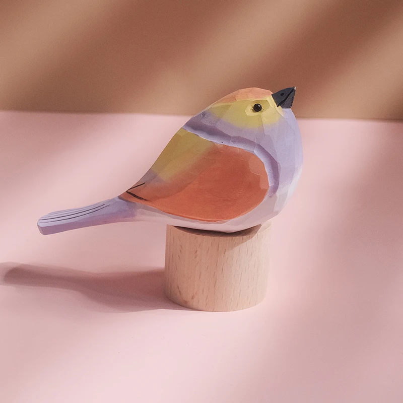 

Mid-Autumn Festival wood for creative wood carving bird fat chirp sparrow cute decoration girl gift tabletop decoration car