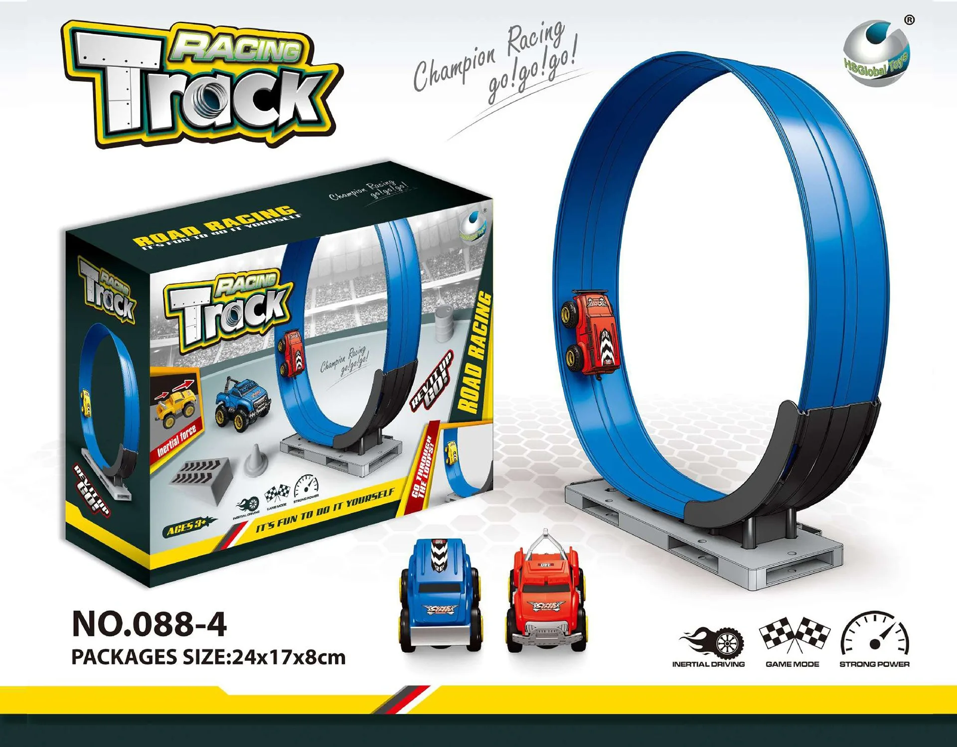 Slot Car Race Track Set,Anti-Gravity Rail Car,Inertia Return Force