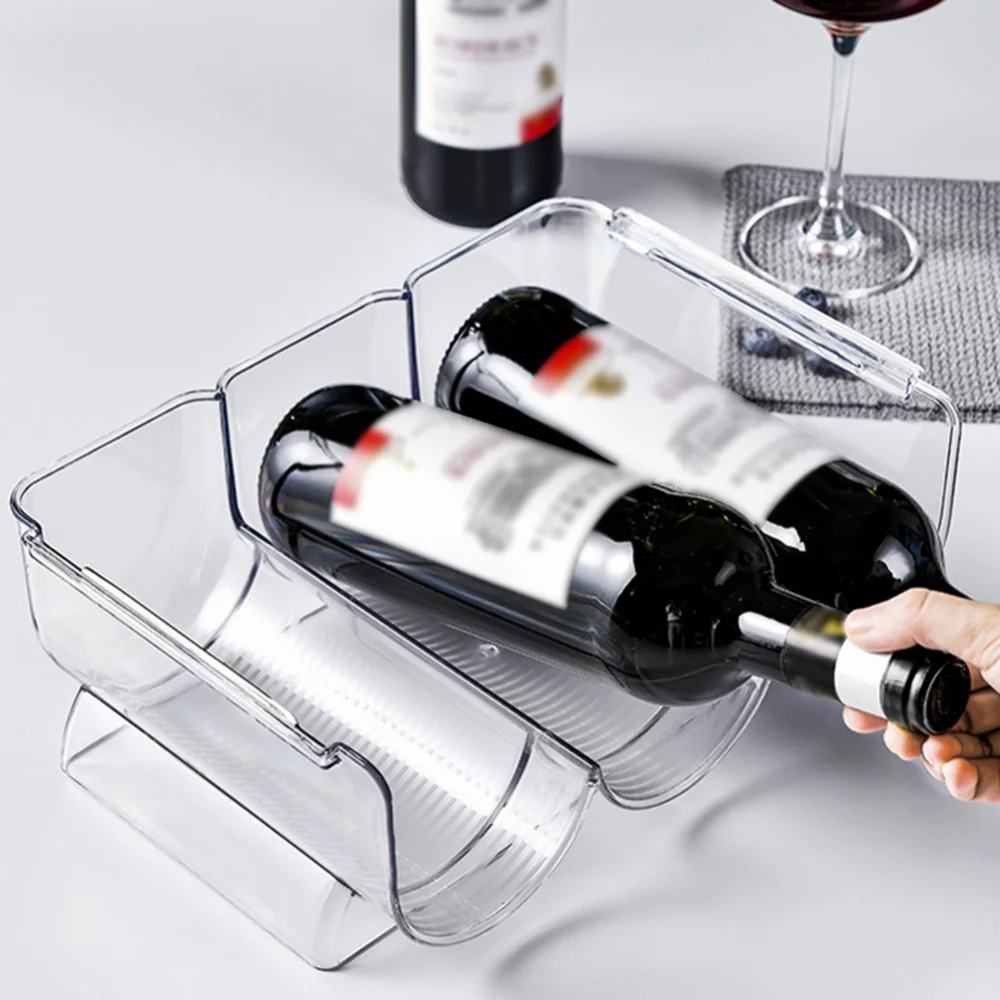 Storage Box Stackable Wine Rack Bottle Holder Refrigerator Organizer Universal Beverage Bottle Organizer Champagne Storage Box