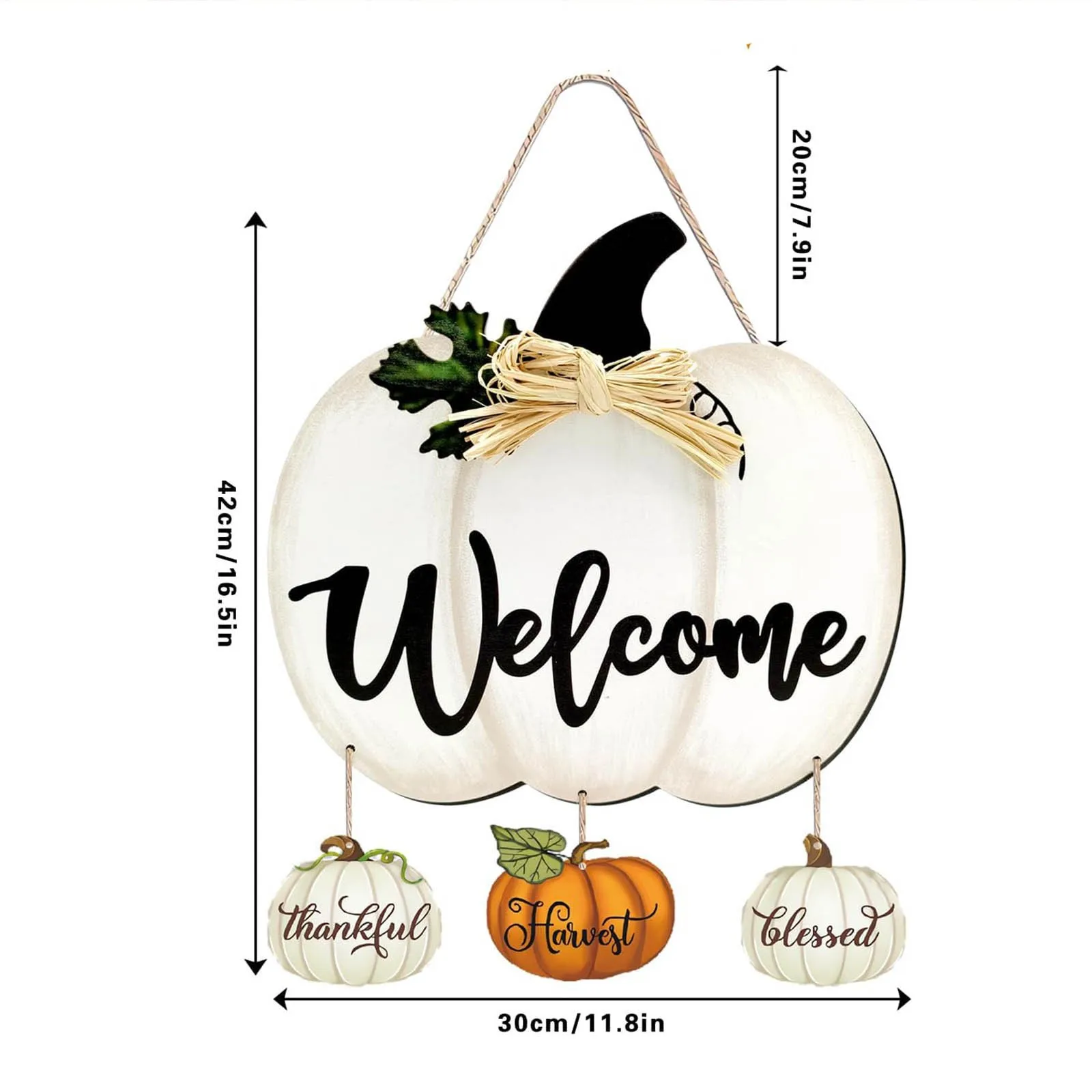 Description Picture 4 of itemHalloween Pumpkin Wooden Round Crafts Hanging Sign Creative Decoration Be Our Guest Door Sign Bathroom Storage Wall In Mahogany