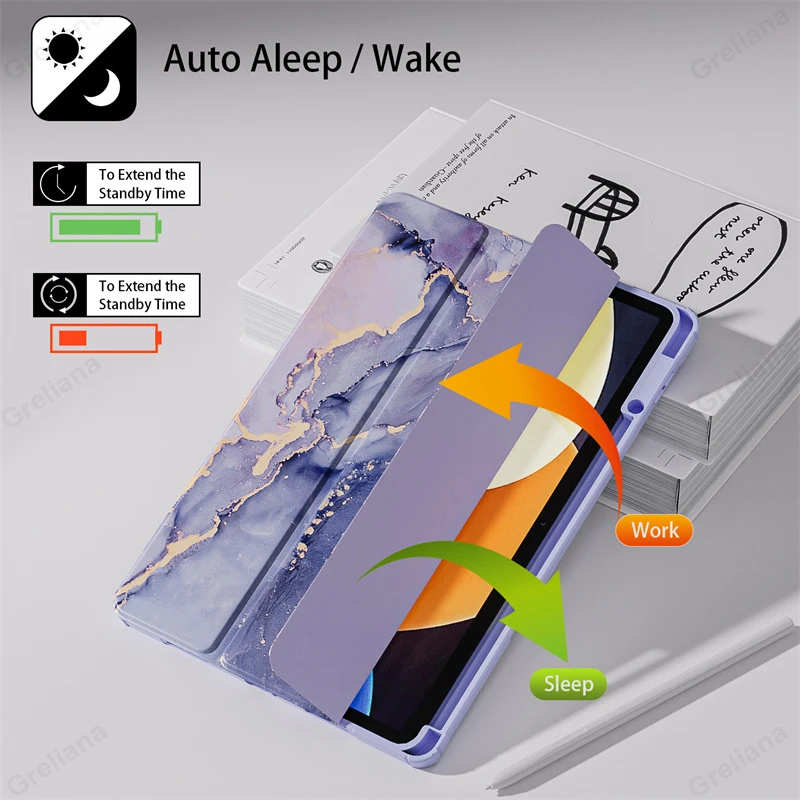 Elegant Protective Tablet Cover with Auto Wake/Sleep and Built-in Pencil Holder