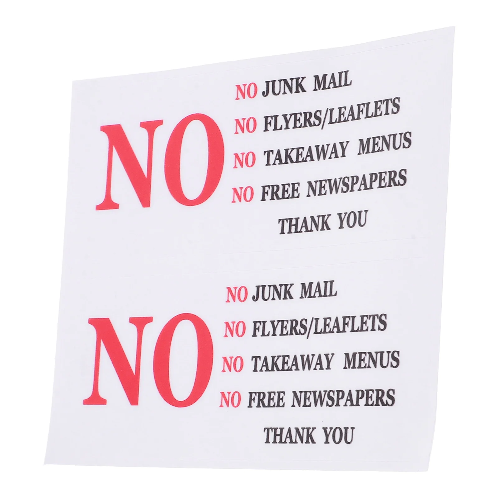 2 Pcs Mailbox Warning Stickers Adhesive No Junk Sign Clear Message Decal Homeowner Mailboxes Functional Door Signs Weather