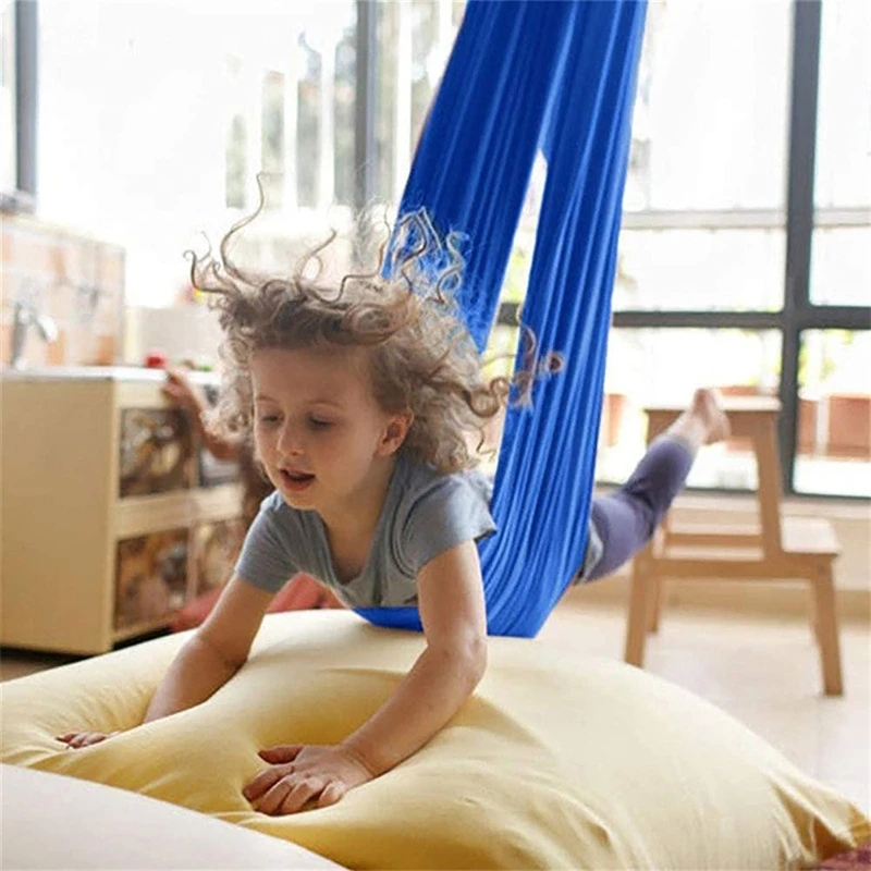 Kids Summer Hammock for Autism Yoga Hammock Comfortable Cloth Hanging Nest Napping Bed for Kids Adults 6