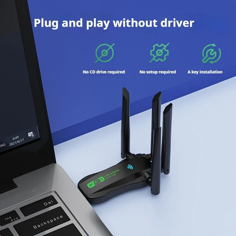 1200Mbps WiFi USB Adapter Dual Band 2.4G+5Ghz Network Cards USB3.0 High-Speed Wireless Card Receiver PC/Laptop