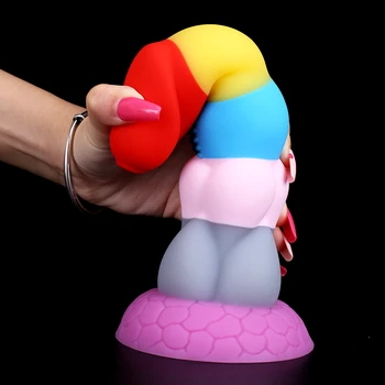Custom Multicolor Dildo for Anal Realistic Dildo with Suction Cup G-Spot Massage Anal Plug Huge Dragon Dildo Female Colourful Sex Toys Multicolor Dildo for Anal Realistic Dildo with Suction Cup G Spot Massage Anal Plug Huge Dragon