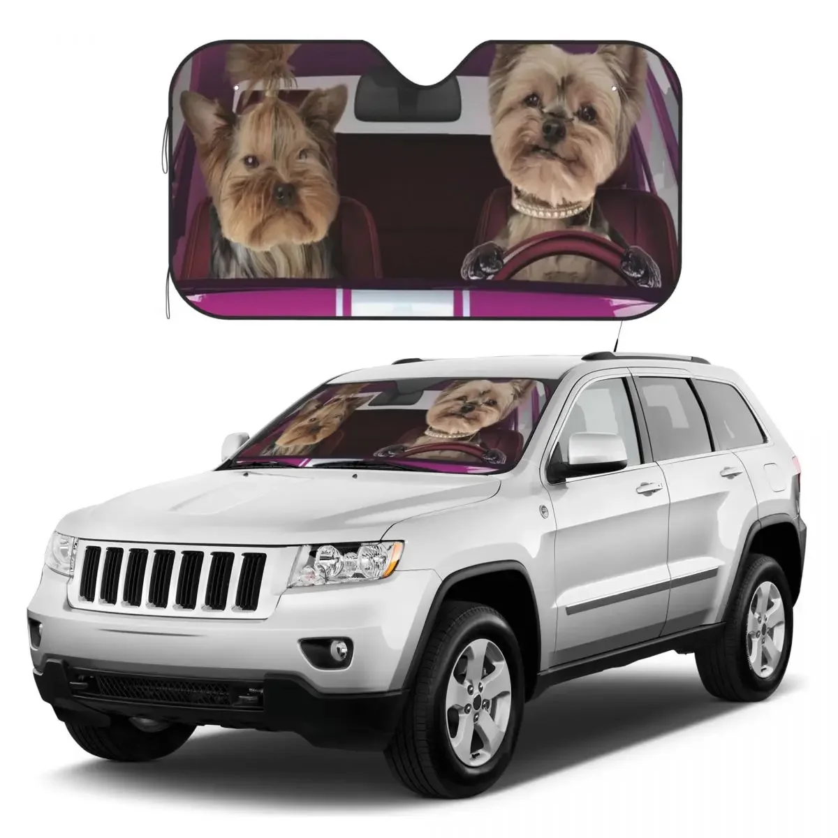 

Auto Interior Funny Dog Design Car Visor High Quality Schnauzer Dog Driving 3D Summer UV Protection Front Windshield Sun Shade