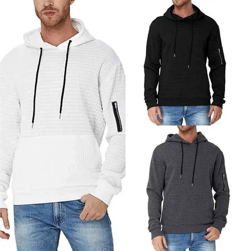 

2023 Autumn/Winter New European and American Men's Sweater Long Sleeve Hoodie Zipper Pocket Hooded Sports Coat